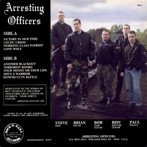 Arresting Officers Land & Heritage LP back cover