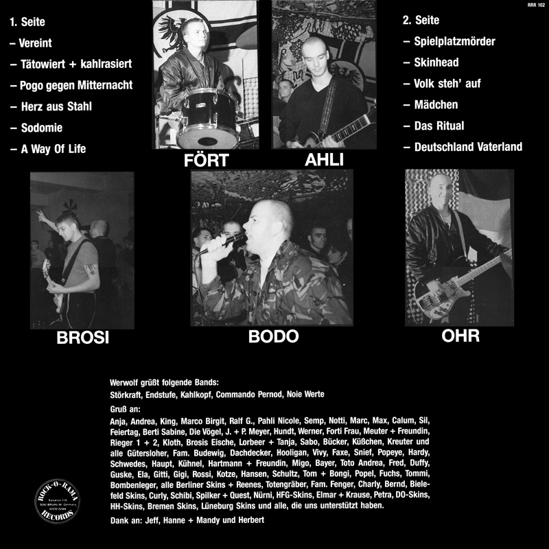 Werwolf Vereint LP back cover