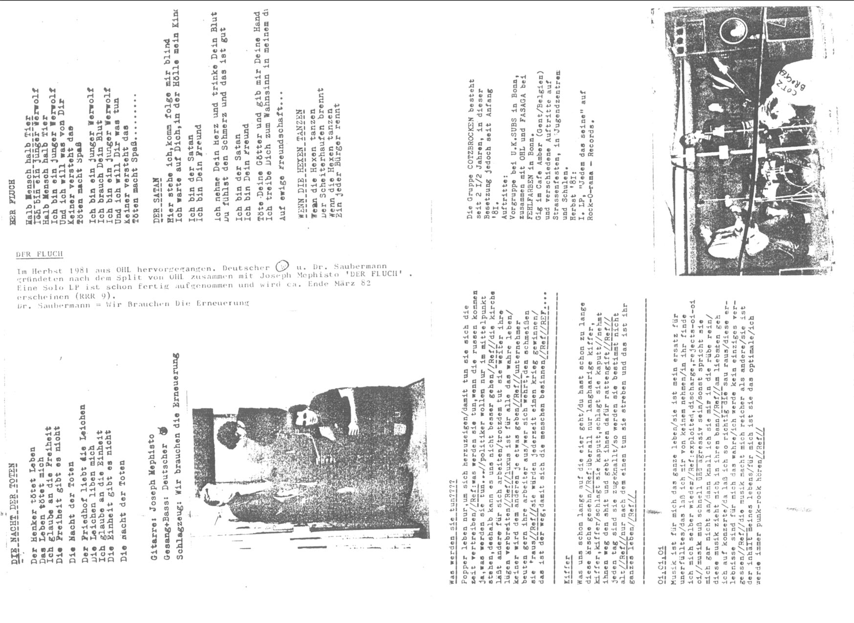 Pages 4 and 5 of the lyric booklet insert