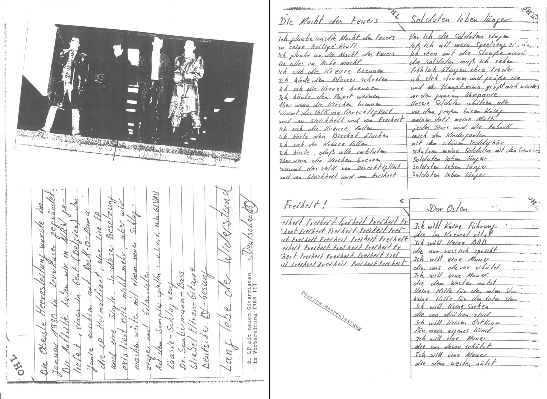 Pages 6 and 7 of the lyric booklet insert
