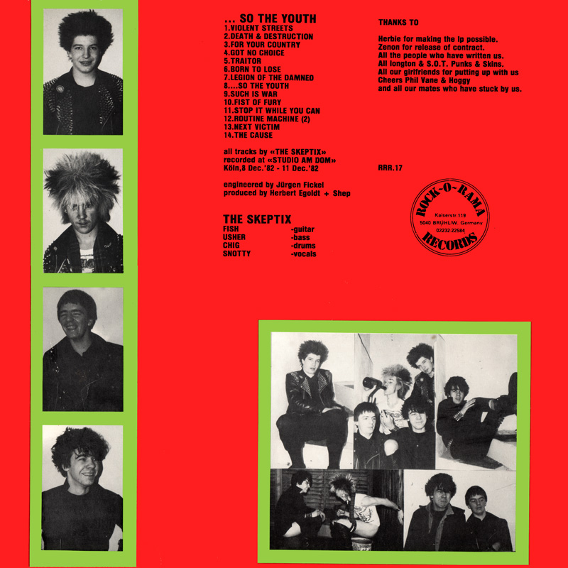 The Skeptix LP back cover