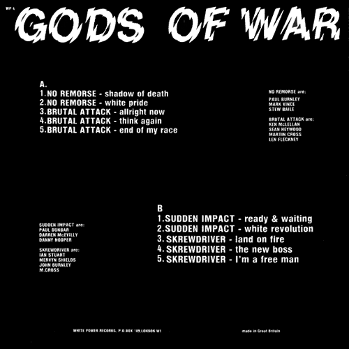 Gods Of War LP back cover