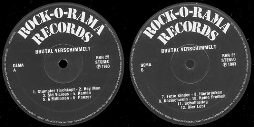 Brutal Verschimmelt LP center labels