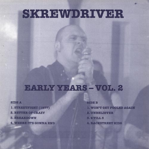 Skrewdriver Early Years volume 2 back cover