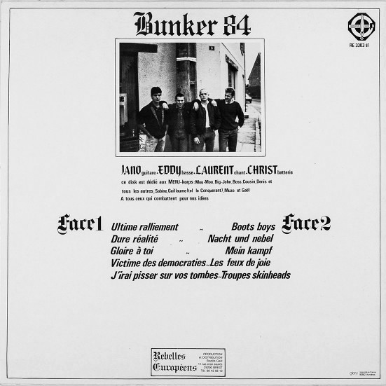 Back cover of the Bunker 84 Notre Combat LP