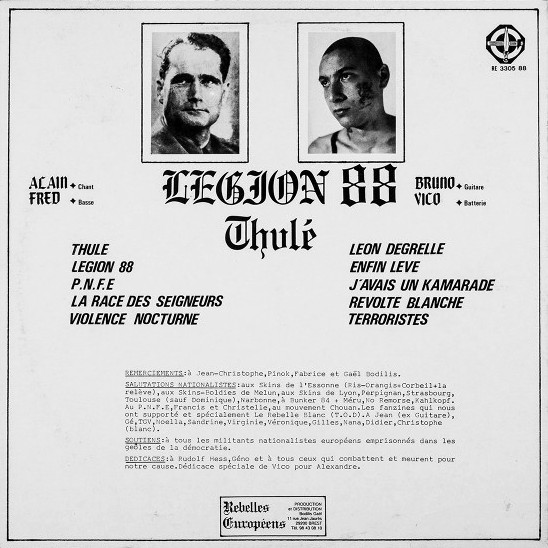 Back cover of the Legion 88 THule LP