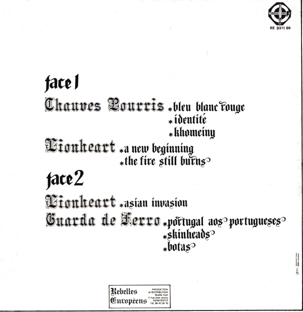 Back cover of the Debout! Vol. 4 LP