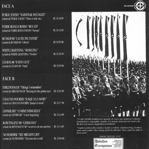 Back cover of the 100 Anniversaire LP