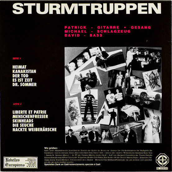 Back cover of the Sturmtruppen Es Ist Zeit LP