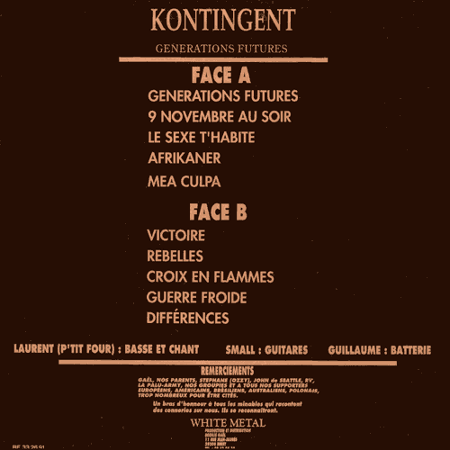 Back cover of the Kontingent Generations Futures LP