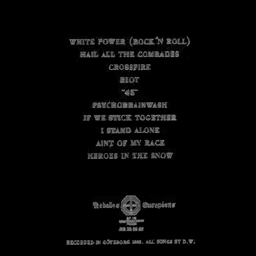 Back Cover of the Dirlewanger White Power Rock n Roll LP