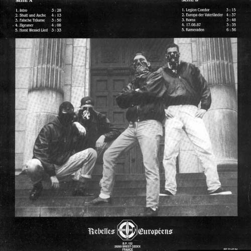 Back cover of the Nahkampf Schutt & Asche LP