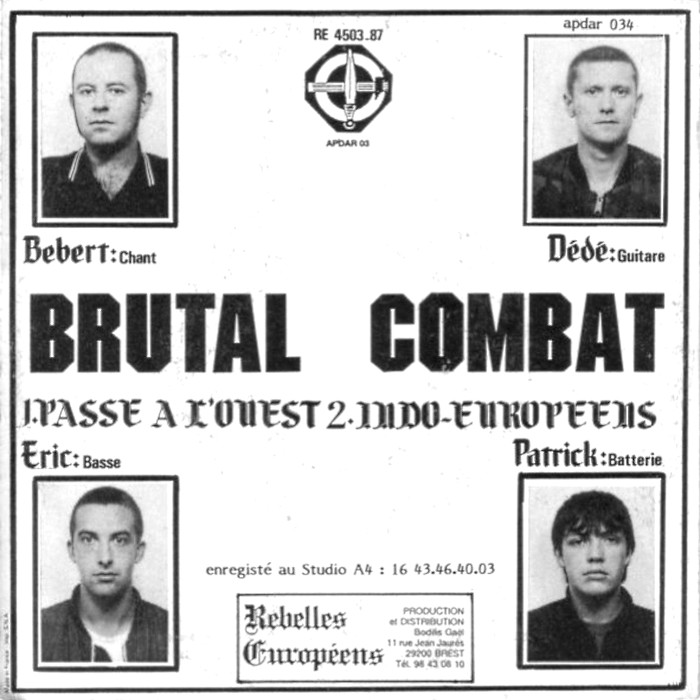 Back cover of the Brutal Combat Passe A L`ouest single