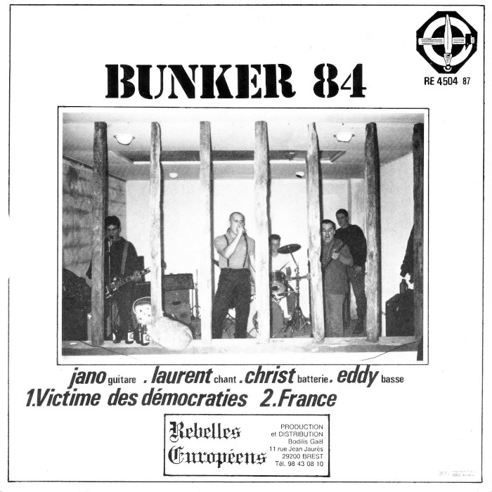 Back cover of the Bunker 84 Victime Des Democraties single