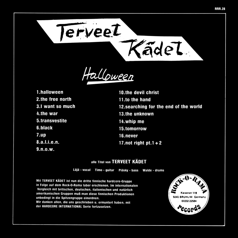 Terveet Kädet LP back cover
