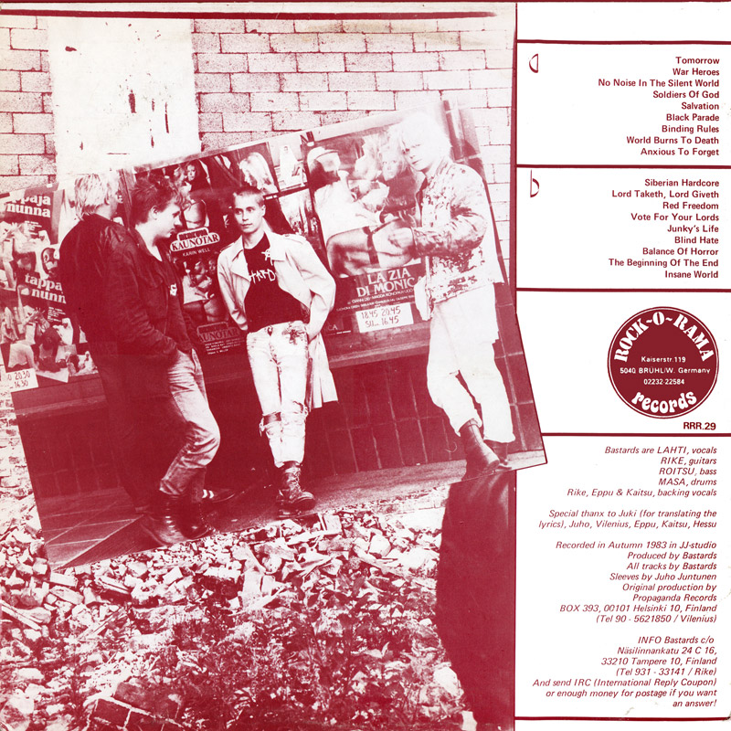 Bastards Siberian Hardcore back cover