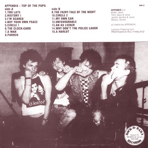 Appendix Top Of The Pops LP back cover