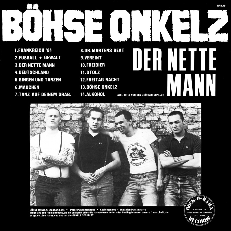 Böhse Onkelz Der Nette Mann back cover