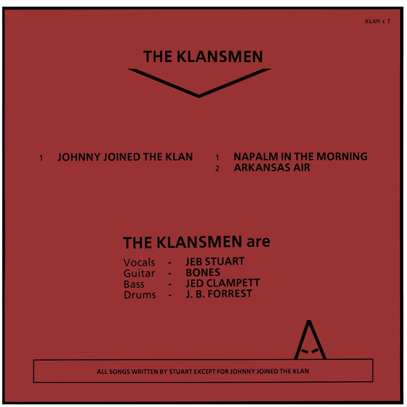 The Klansmen Johnny Joined The Klan single back cover