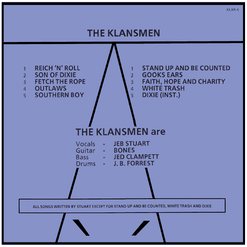 The Klansmen Fetch The Rope LP back cover