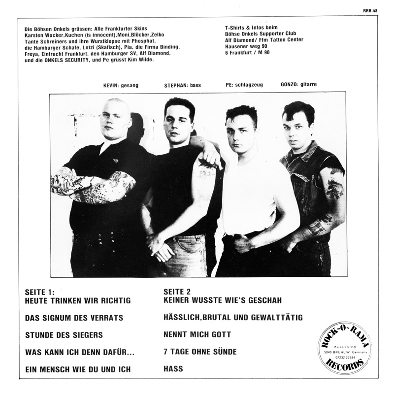 Böhse Onkelz LP back cover