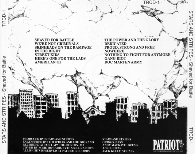 Back Inlay for Stars And Stripes Shaved For Battle CD