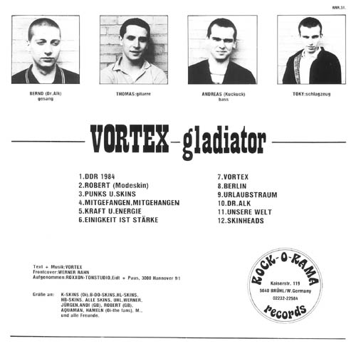 Vortex Gladiator LP back cover