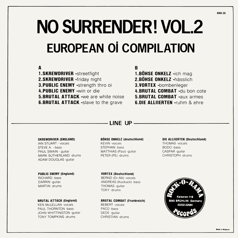 No Surrender volume 2 back cover