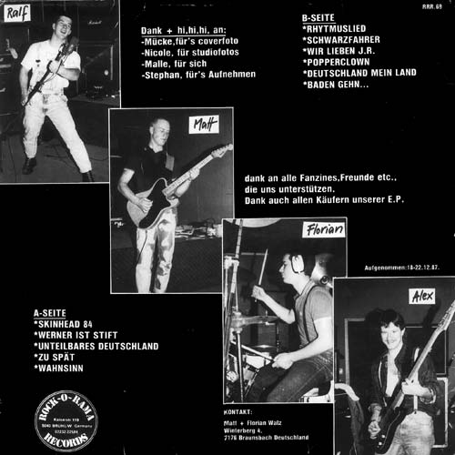 Boots & Braces LP back cover