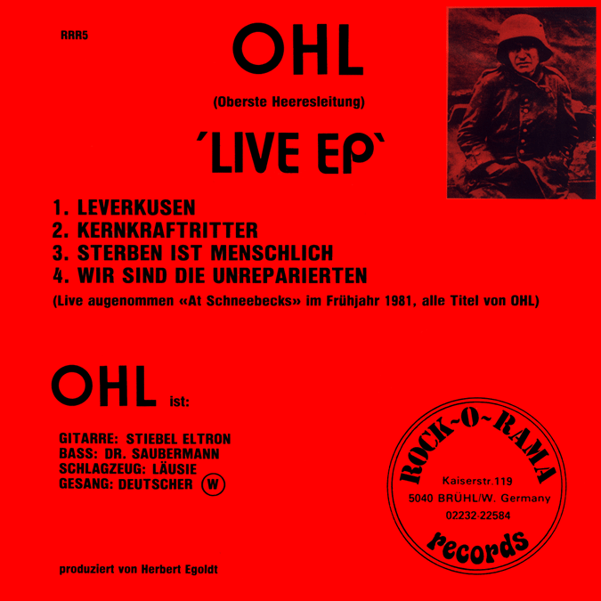 OHL Live EP back cover