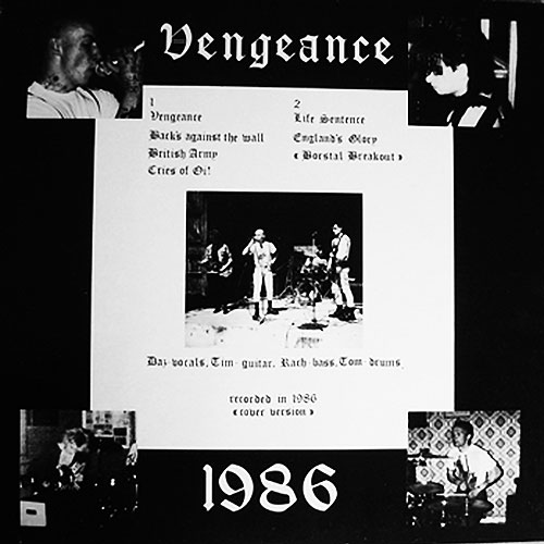 Vengeance 1986 EP back cover