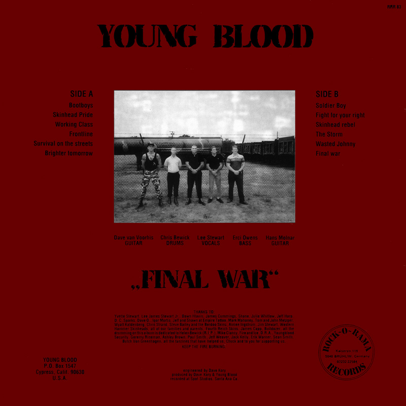 Young Blood Final War back cover