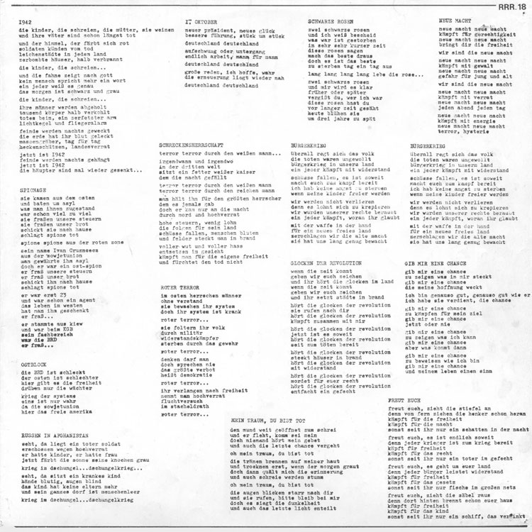 Lyric insert page