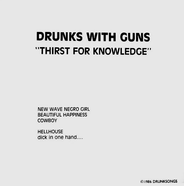 Drunks With Guns Thirst For Knowledge repress EP back cover